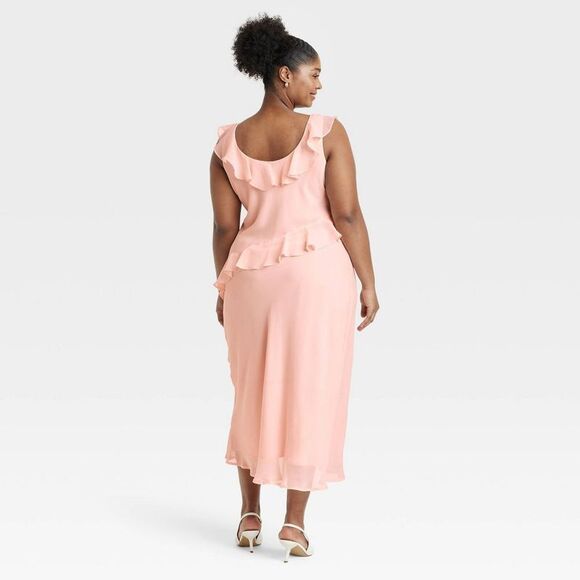 A New Day - Women's Ruffle Slip Dress - A New Day Light Pink X Pink - Picture 2 of 4